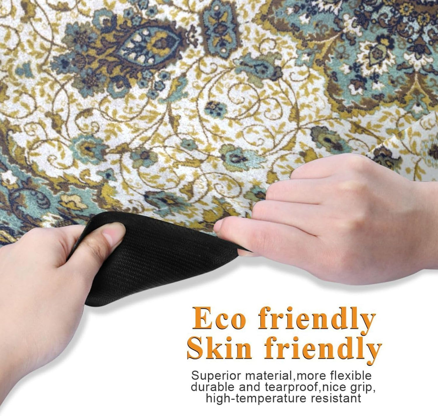 YETTASBIN Persian Carpet Texture Yoga Mat for Women Men, Non Slip Exercise Mat Portable Travel Workout Mat with Storage Bag for Home Yoga, Pilates, Fitness 71x 26 Inch