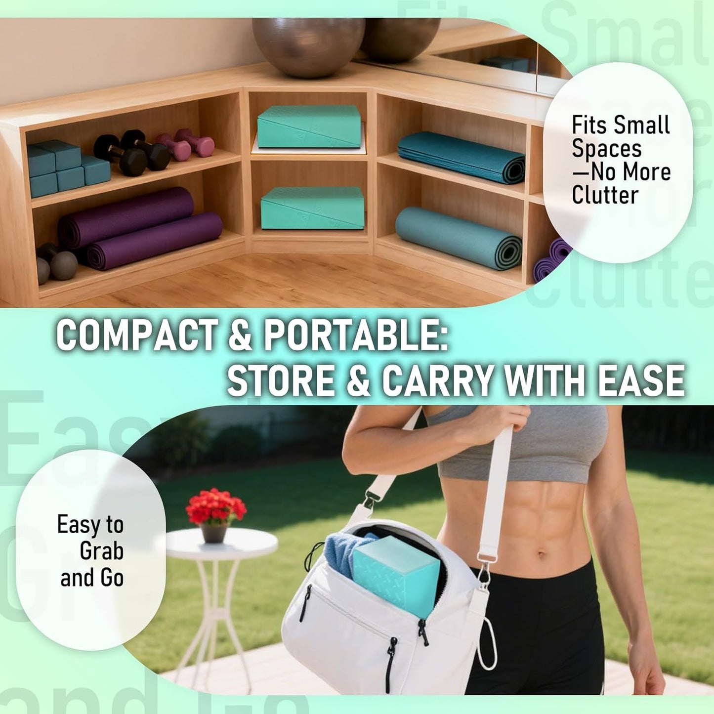 Folaps Squat Wedge Block with Guide for Heel Elevated Squat Weightlifting Slant Board for Squats with Carry Bag to Improve Mobility Balance and Strength Performance