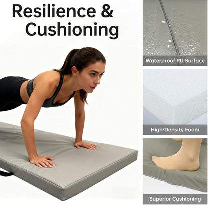 Foldable Yoga Mat, 2 Inches Extra Thick Non-Slip Design Fitness Mats,Better cushioning and shock-absorbing Multi-Purpose Exercise Pilates Mat for Home Studio-72 x 24 x 2"