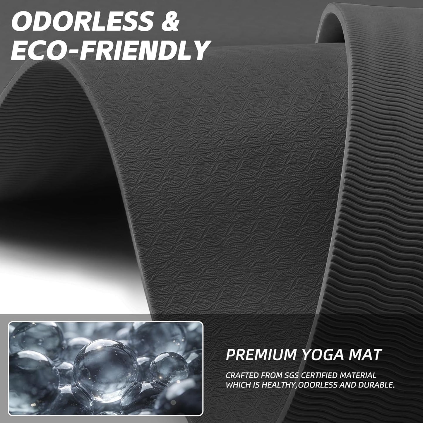 PAIDU Extra Long Wide Yoga Mat 76"x33"x2/5 Inch - Non Slip Thick Exercise Mat for Home Gym, Yoga, Pilates & Workouts