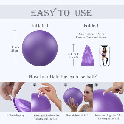 PL-0003 Soft Exercise Ball, Anti-Burst Yoga Ball Chair Supports 2200lbs PL-0003