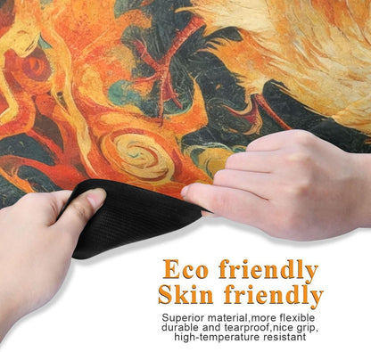Cute Chubby Frog Yoga Mat, 71 x 26 Inch Non-slip Yoga Mats Folding Travel Exercise Mat Indoor Outdoor Gym Pilates with Storage Bag for Women Men