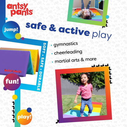 Antsy Pants Tumbling Mat for Kids – Gymnastics Mat, Easy to Clean, Sturdy, Foldable Tumbling Mats, Padded, Lightweight, Portable, Gymnastics Equipment for Active Play