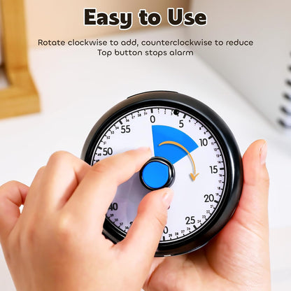 Conchstar Visual Timer for Kids 60-Minute - Countdown Timer with Optional Alarm, Focus Tool for ADHD & Autism, Time Management for Homework, Chores, Office, Kitchen, Teaching & Study Routines (Orange)