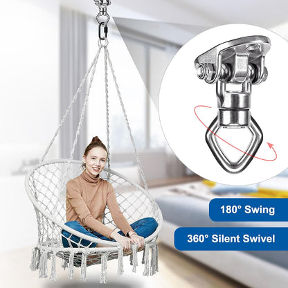 BeneLabel Swing Hanger with Bearing Swivel 800LB Capacity Stainless Steel Ceiling Mount Bracket Hanging Kit for Aerial Silks, Swings, Hammocks, Hanging Chair, Aerial Hoop, Heavy Bag, Yoga Swing
