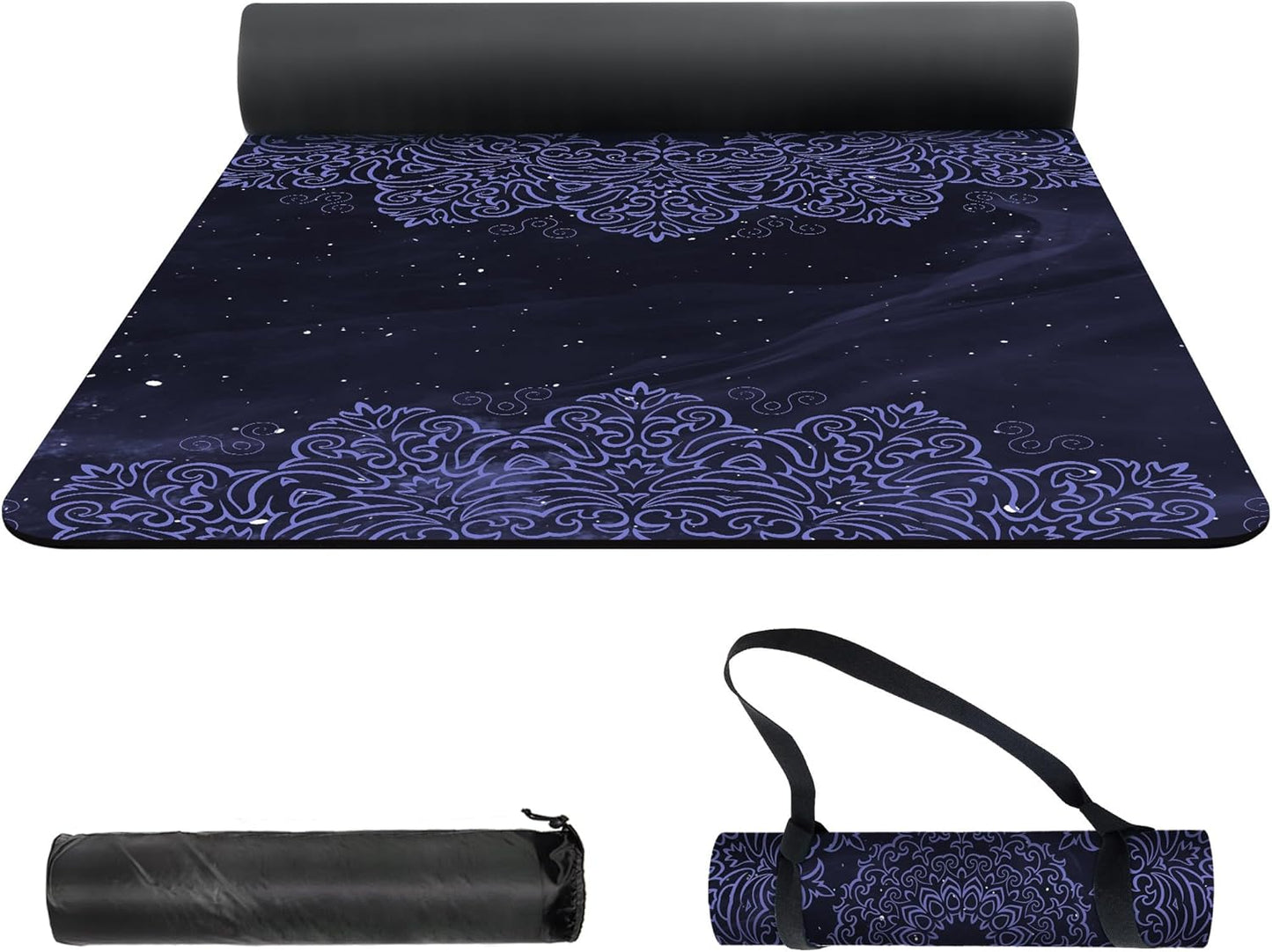 nuveti Yoga Mat Print Extra Thick TPE Non Slip Fitness Exercise Mat with Carrying Bag,72"x24" Extra Thick 6MM Exercise & Workout Mat for Yoga, Pilates Fitness and Floor Exercises - Colors B
