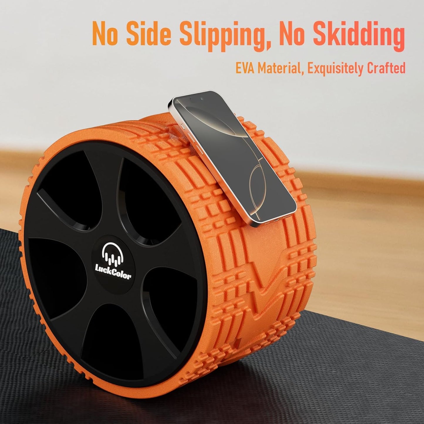 Back Roller, Back Wheel Targeted Back Pain Relief, Yoga Wheel Muscle Massage, Foam Roller for Trigger Point Therapy Physical, Stretching & Exercise, 880lbs Capacity, 10 Inch (Black+Acid Blue)