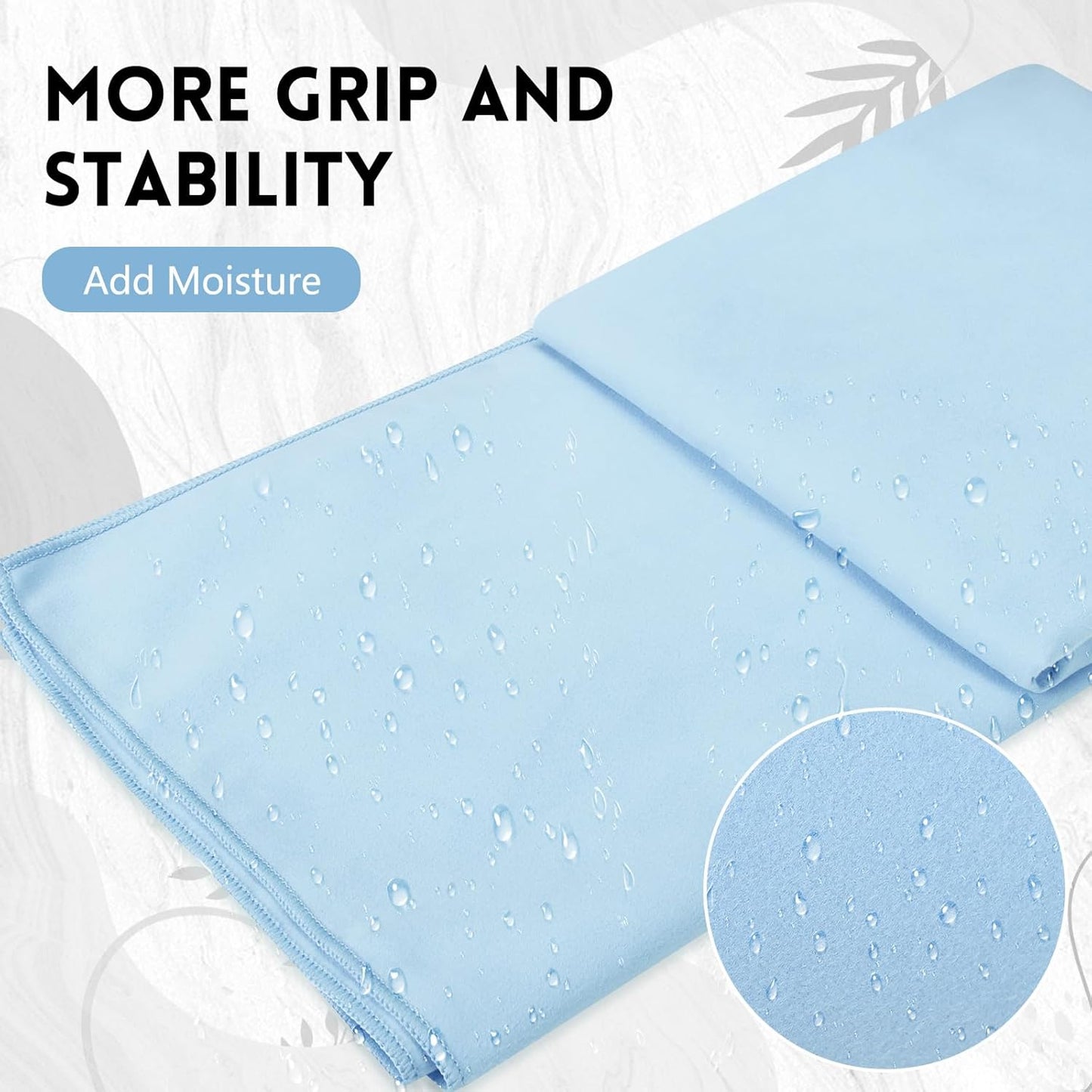 Breling 4 Pack 72" x 24" Hot Yoga Towel Non Slip Microfiber Mat Towel Sweat Absorbent Soft Pilates Mat Essentials for Hot Yoga Pilates Exercise(Light Grey)