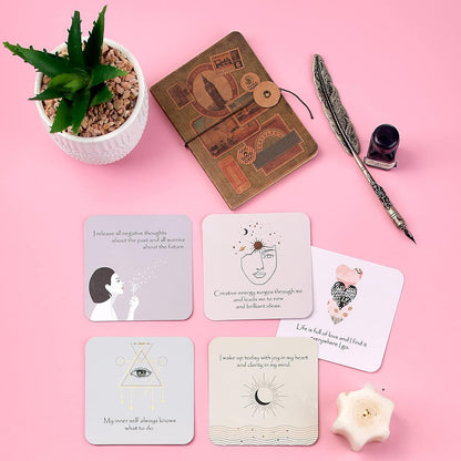 Ariond Happier Me Positive Affirmation Cards for Women - Daily Motivational & Mindful Prompts - Intentional Women Empowerment Gifts Inspirational Deck For Meditation, Yoga, & Gratitude