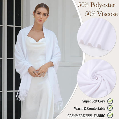 Pashmina Scarf and Shawl - Soft Women Pashminas Wrap for Wedding Evening Party dresses
