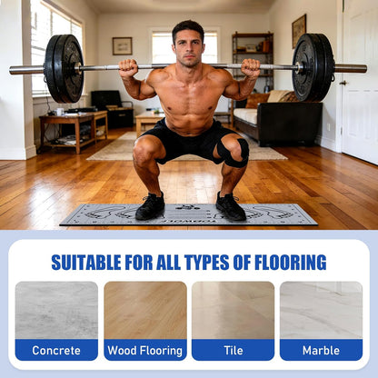 31.5'' X 13.8'' Non-Slip Squat Mat with Foot Position, Pro-Grade Exercise Mat Great for Squats, Leg and Lunges, Improving Muscle Activation, Versatility and Safety, Ideal for Home Fitness Enthusiasts