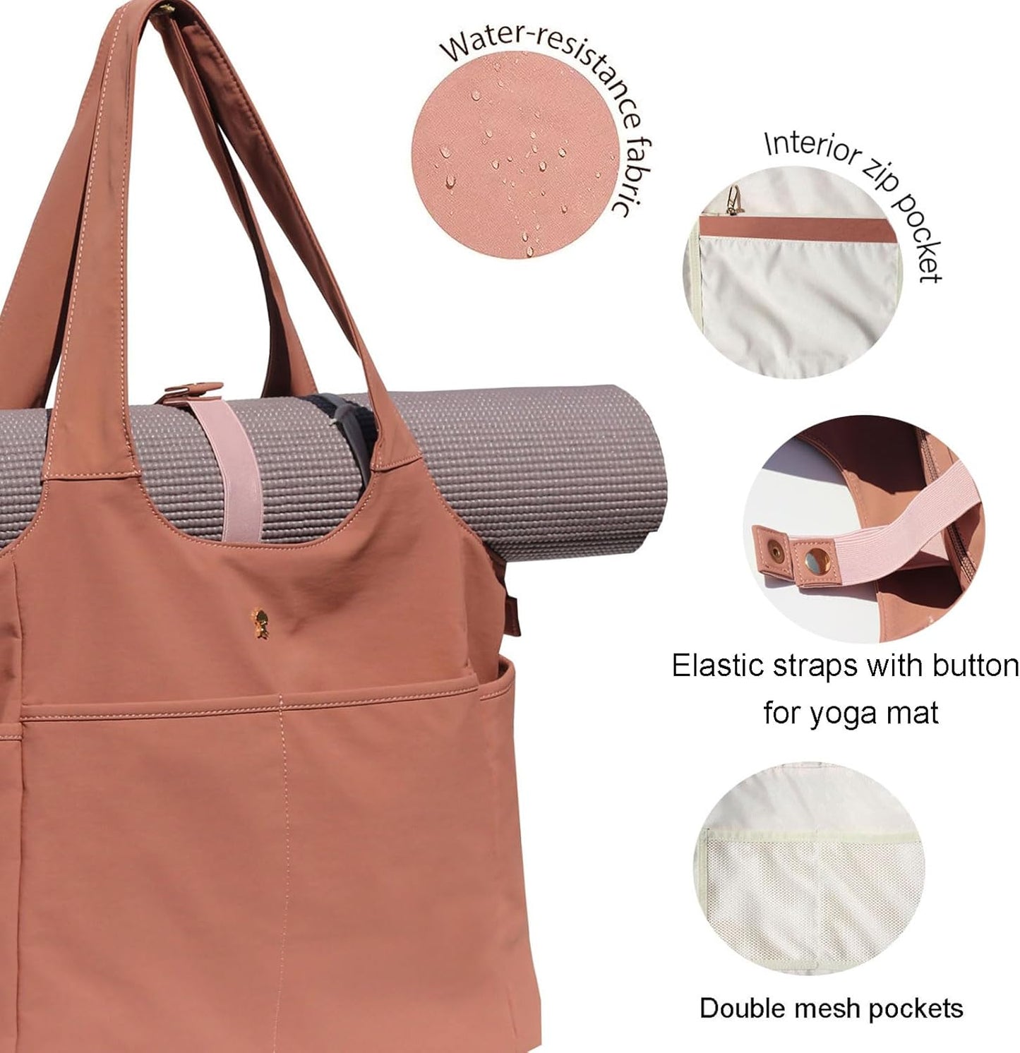 ESVAN Yoga Tote Bag Mat bag Women Shoulder Bags Carryall Tote for Travel Office Workout Gym Nurse Beach