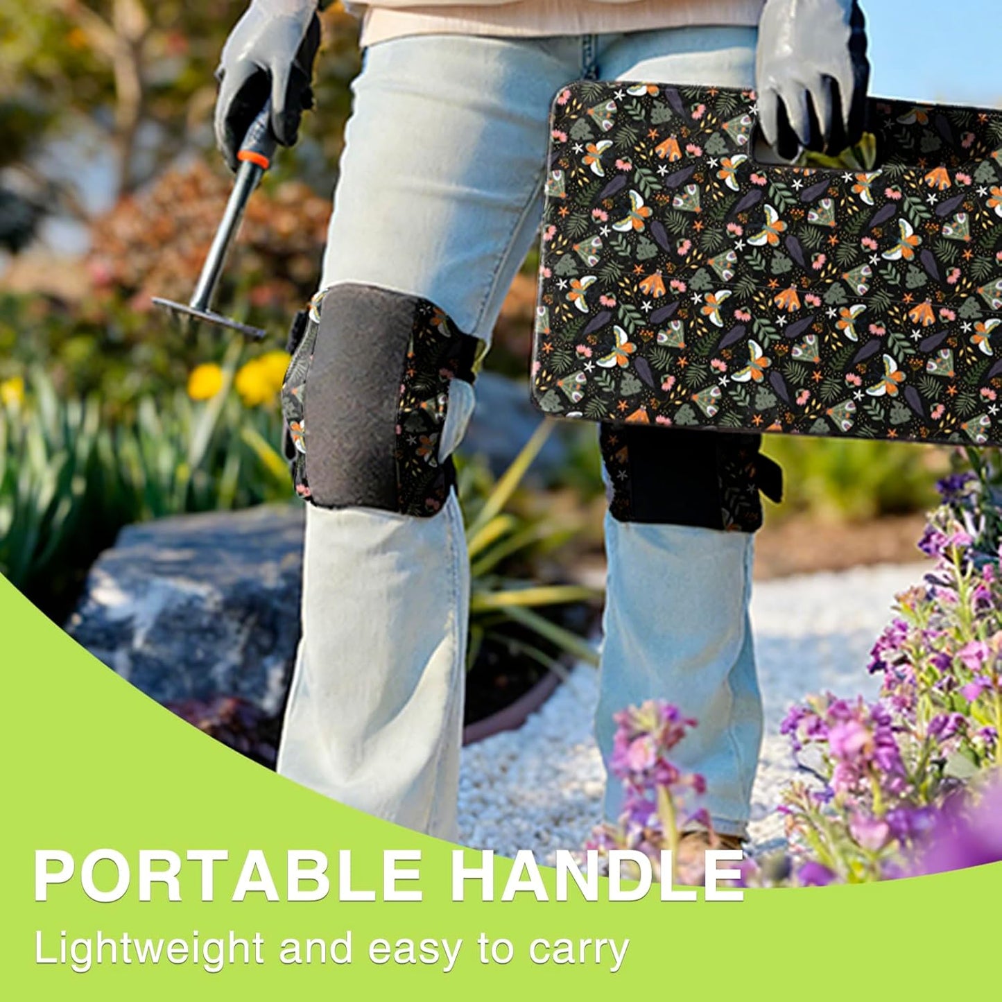 Garden Knee Pads for Men and Women, Lightweight Waterproof KneePads for Gardening, Anti Slip Leather Foam Padding Kneeling Pads for Flooring and Carpet Cleaning, House work, Gardening Maintain, Knee Protector,Gray