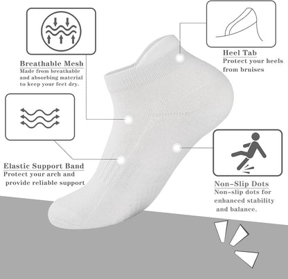 loudashuaiqi Grip Pilates Socks Non Slip Athletic Yoga Socks with Grips for Women Grippy socks for Hospital Workout Barre