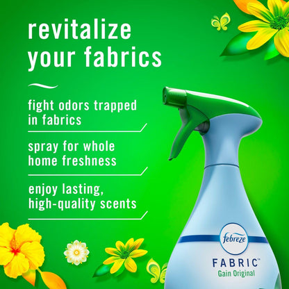 Febreze Fabric Spray Air Freshener, Odor-Fighting Fabric Refresher, Sneaker Balls Alternative, Couch Cleaner, Linen Spray, Multi-Use, Extra Strength Scent, 23.6 fl oz