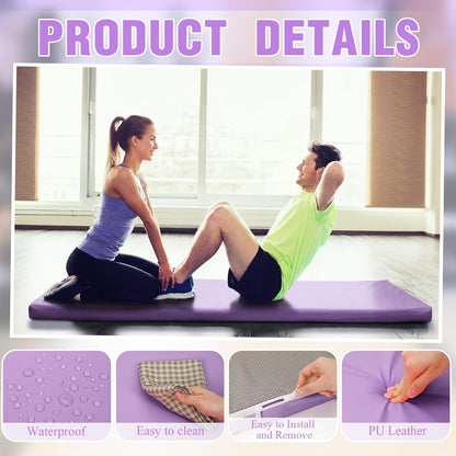 Lyrow 3 Inch 72"x 24" Thick Foldable Yoga Mat with Carry Strap, Non-slip Portable Foam Gym Mat for Yoga, Pilates and Stretching
