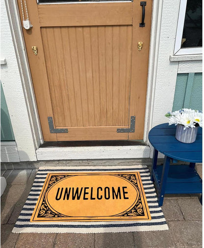 MELODADDY Funny Welcome Doormat Front Door Decor Rugs with Rubber Back 30"(L) x 18"(W) Personalized Matt Outside Entrance (Leave Your Worries At the Door Yoga Meditation Namaste)