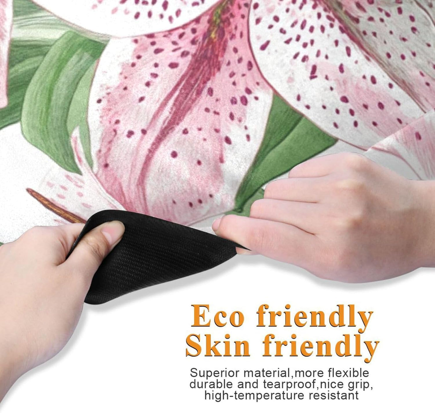 Guyana Regia Lily Beauty Summer Flower printed yoga and pilates mat natural rubber non slip,Thick 1 mm with bags tapete para ejercicio 71x26 inches For hot yoga