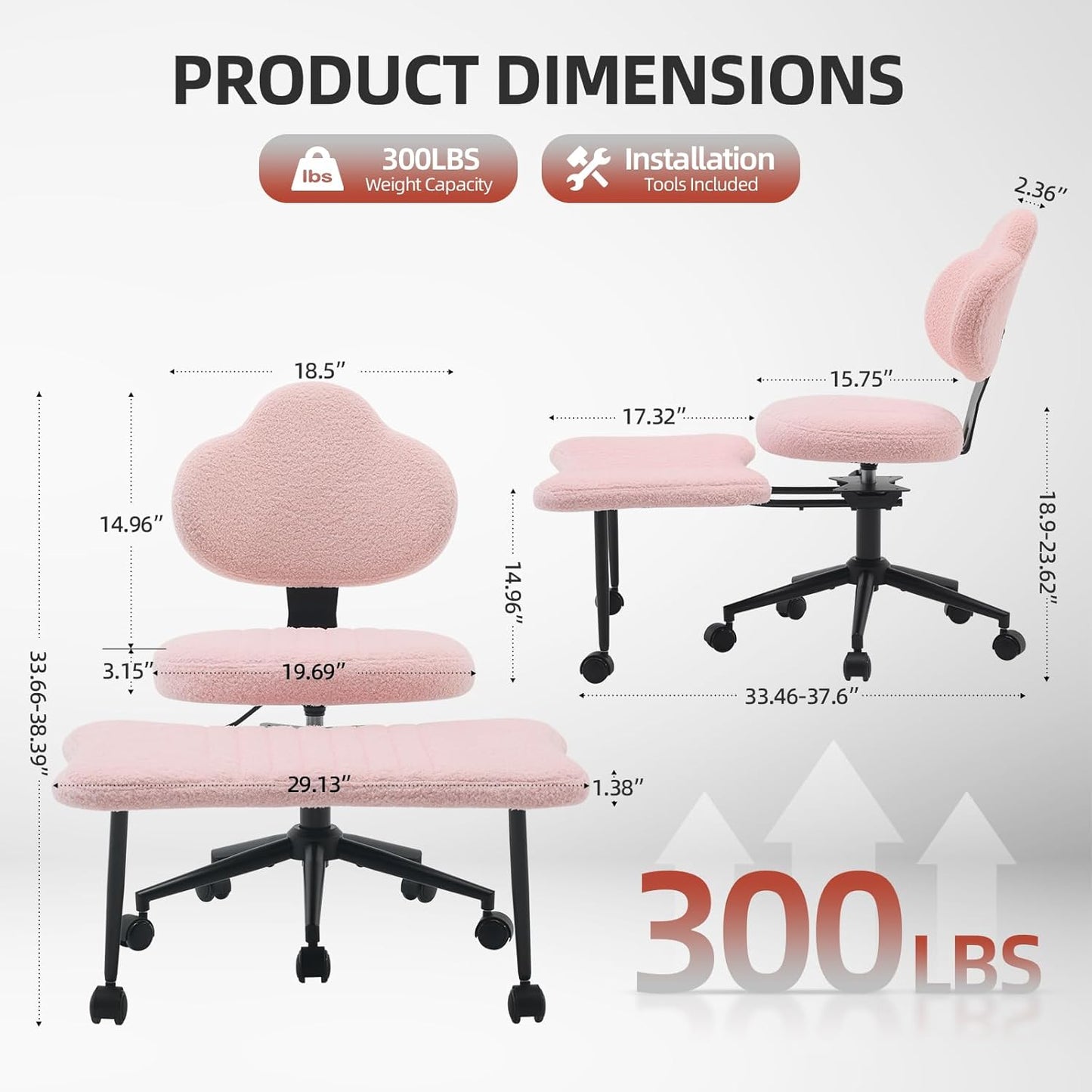 Ergonomic Cross Legged Chair, 360° Swivel Meditation Chair with Wheels, Height Adjustable Seat for Meditation, ADHD & Yoga, PU Leather Yoga Stool for Home Office, Black