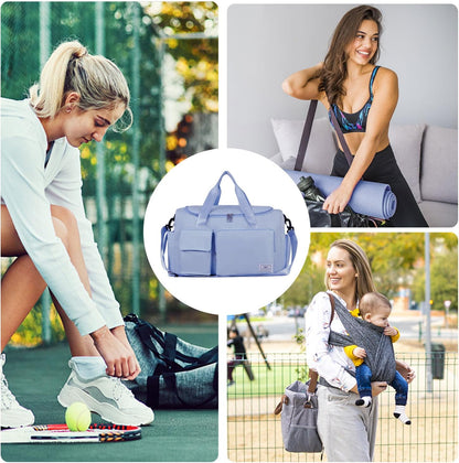 FIORETTO Women's Gym Duffle Bag with Shoes Compartment, 30L Capacity, Ideal for Travel, Gym, Sports, Duffel, Weekender