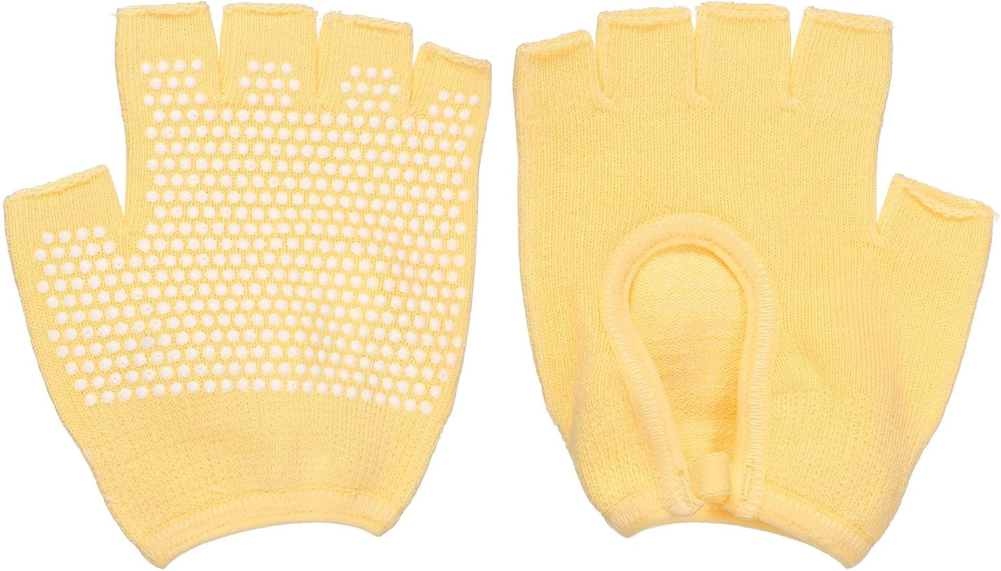 Yoga Gloves, Non Slip Fingerless Pilates Gloves Breathable Exercise Workout Mittens