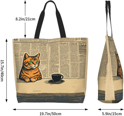 Tote Shoulder Bag Large Durable Reusable Eco-friendly Handbag Lightweight Stylish for Daily Use-19.7x15.7x5.9 Inch - Colors A