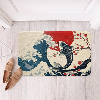 Erosebridal Yoga Bathroom Rugs Gradient Bath Mat,Meditation 20"X 32" Doormats Floor Mats for Kids Boys Girls Teens Lotus Art Non Slip Bath Rug