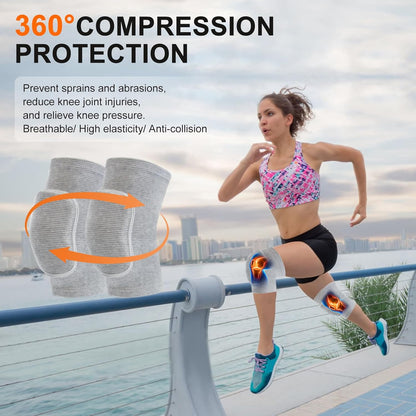 HISFFOG Volleyball Knee Pads for Dancers, Soft Breathable Knee Pads for Men Women Younth Girls Kids Knees Protective, Knee Braces for Volleyball Football Dance Yoga Wrestling Running Cycling