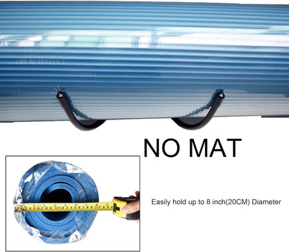 YYST Yoga Mat Foam Rollers Wall Rack Wall Storage Mount Wall Holder Storage Shelf for Foam Rollers and Yoga Mat, Up to 8 Inch Diameter - No Mat -4/PK