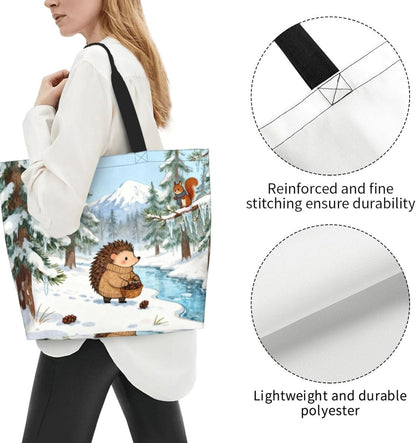 Tote Shoulder Bag Large Durable Reusable Eco-friendly Handbag Lightweight Stylish for Daily Use-19.7x15.7x5.9 Inch - Colors A