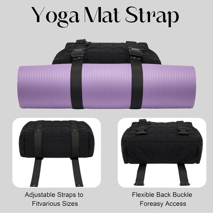 Small Gym Bag for Women, Puffy Sports Duffel Bag with Yoga Mat Holder, Gym Tote Bag with Wet Pocket & Coin Wallet, Carry on Bag for Workout Dance Pilates Ballet Swimming Travel
