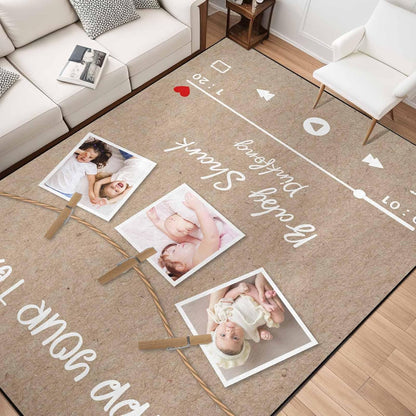 Personalized Family Name Initials Monogram Pink Rug, Shining Butterfly Printed Carpets for Girls Kids Butterfly Theme Living Room Indoor Bedroom Decor 5'×7' Soft Polyester Yoga Mat