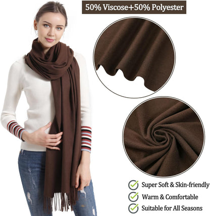 Pashmina Scarf and Shawl - Soft Women Pashminas Wrap for Wedding Evening Party dresses