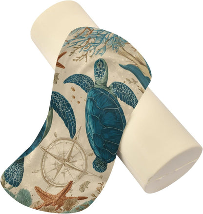 c Neck Roll Pillow Bolster Round Health Memory Foam Long Cervical Cylinder Pillows with Removable Washable Cover for Body Bed Legs Back Yoga - Colors B