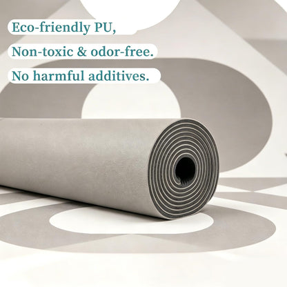 U&M Professional Non Slip PU Yoga Mat,Purple, Grey, Pink, Green 72x27 Inch 0.2" Thick Exercise Mat,| Sweatproof High Density | Anti-tear | Non-Slip Textured Surface | Natural Rubber Bottom Workout Mat for Women & Men Yoga Pilates Fitness