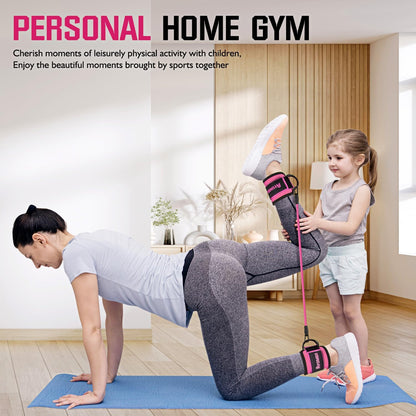 Ayombo Ankle Resistance Bands with Cuffs, Home Gym Workout Equipment, Lifting Glute Butt Exercise Equipment for Women, Ankle Weights Fitness Set, Leg Booty Equipment for Training Perfect Body Shape
