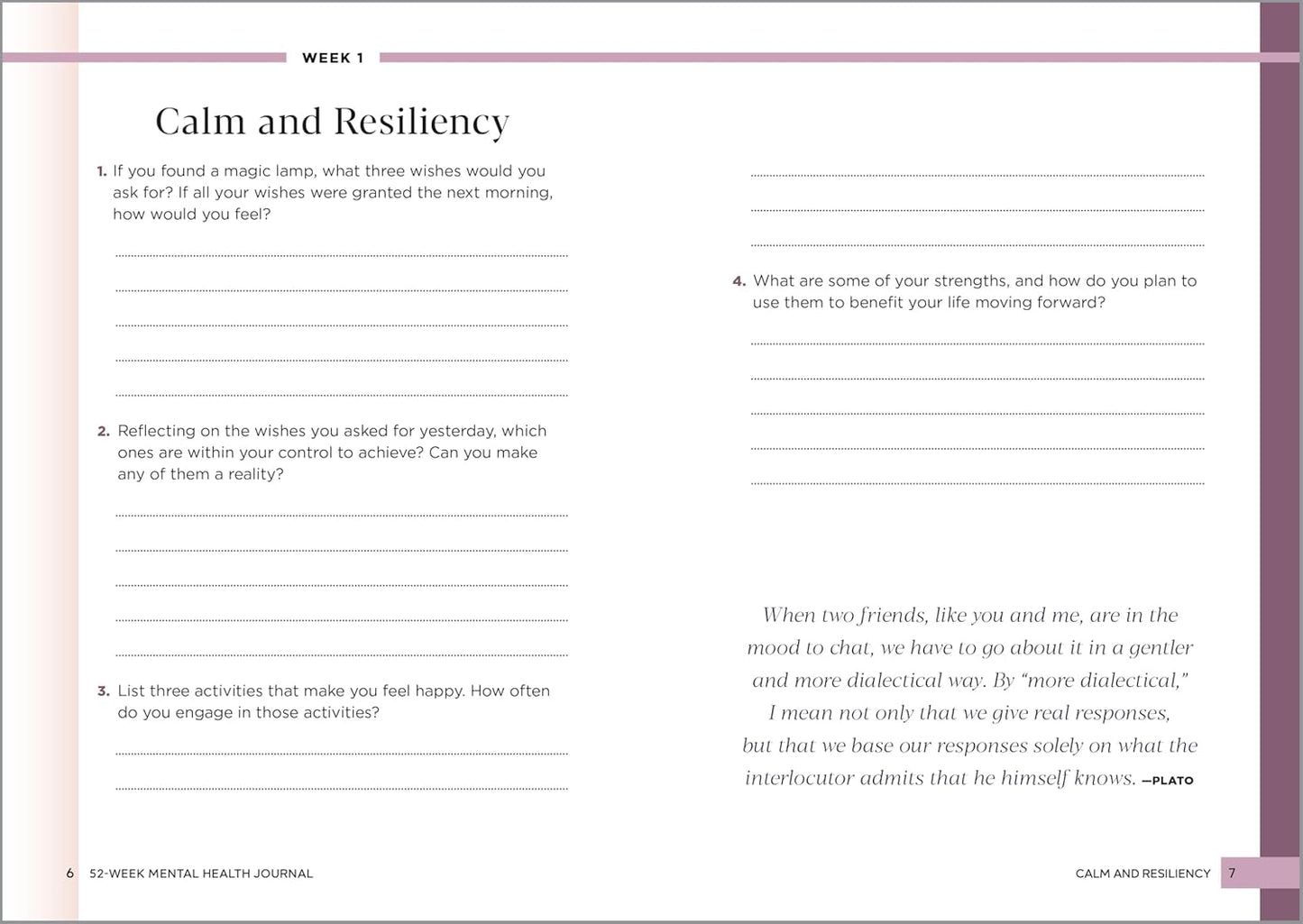 52-Week Mental Health Journal: Guided Prompts and Self-Reflection to Reduce Stress and Improve Well-Being
