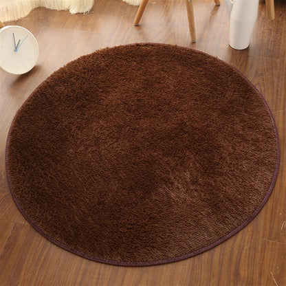 Plush Round Rug Soft Indoor Modern Area Rugs Yoga Mat for Children Bedroom Home Decor Nursery Grey 2 Feet