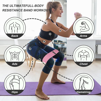 Booty Bands Set, Resistance Bands for Working Out, Exercise Bands for Women and Men Legs and Butt, Stretch Bands for Pilates, Yoga Starter Set