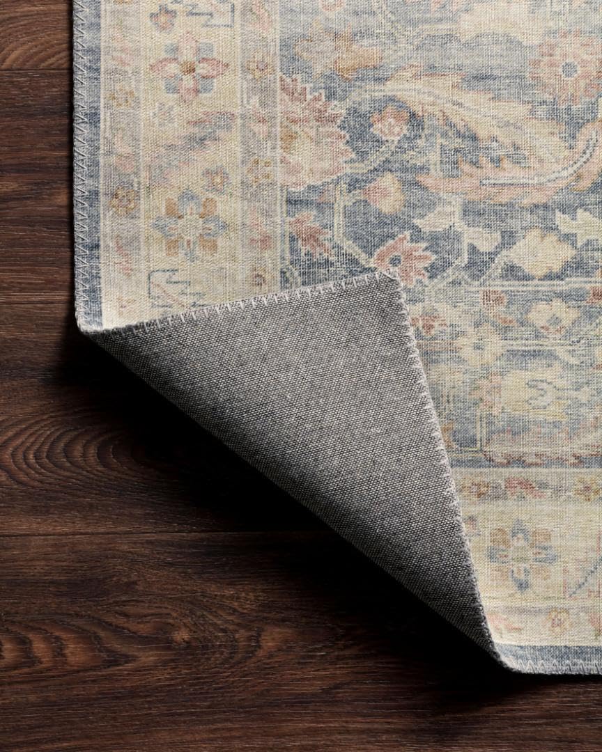 Loloi Hathaway Collection HTH-06 Blush/Multi 2'-6" x 7'-6", .25" Thick, Runner Rug, Soft, Durable, Printed, Modern, Low Pile, Non-Shedding, Easy Clean, Living Room Rug