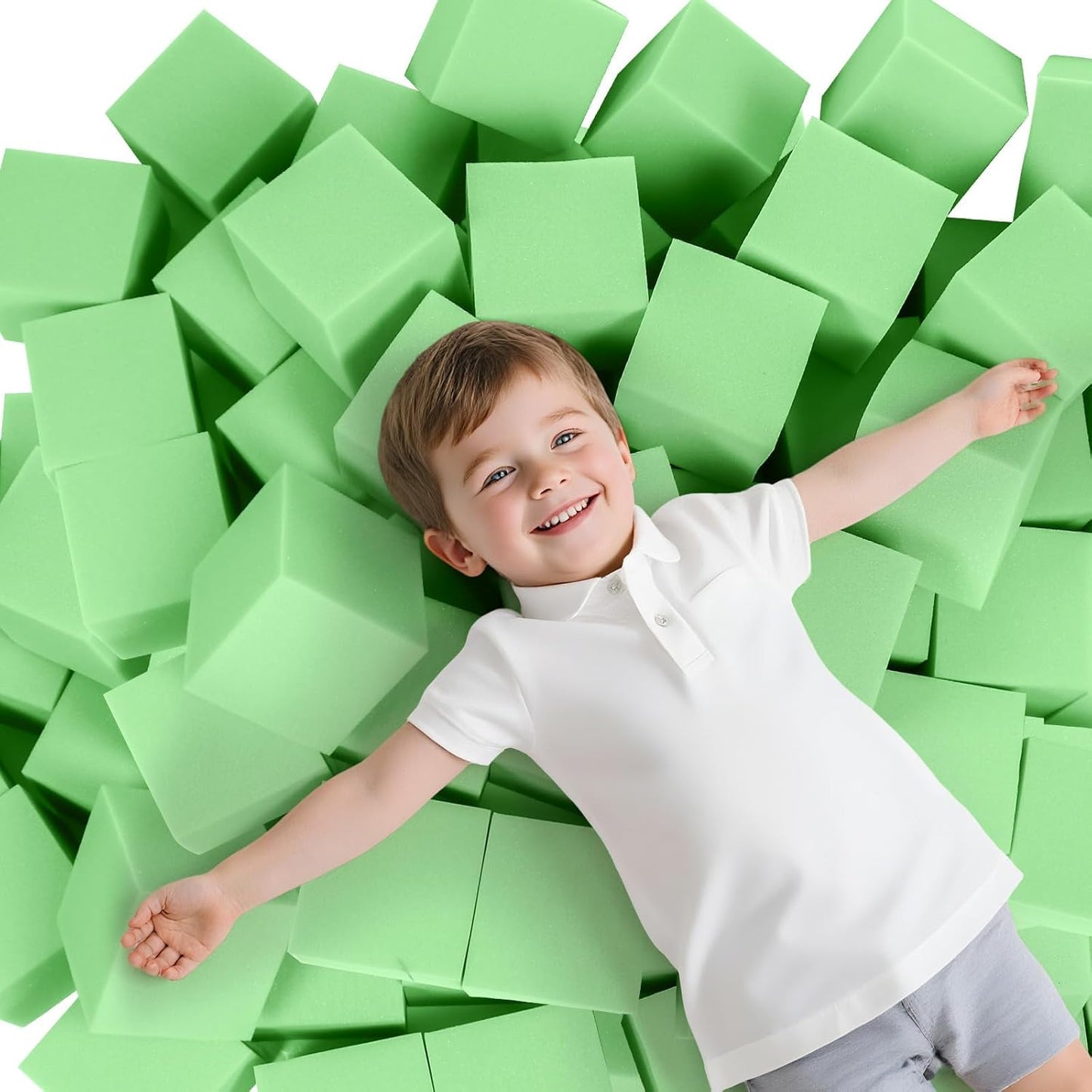 24PCS Foam Cubes 5"x5"x5"- Foam Pit Blocks Set, Soft Stacking Blocks for Indoor Games,Trampolines, Gymnastics, Parkour & Action Sport (6 Colors)