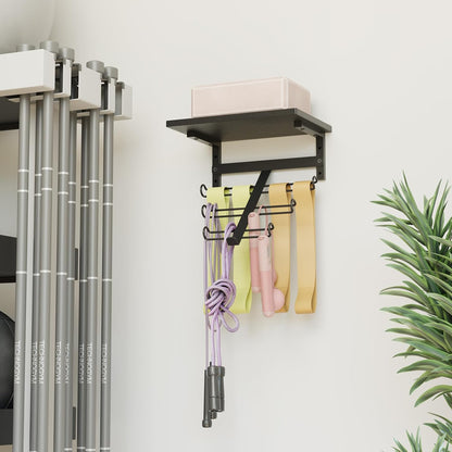 TJ.MOREE 2 Tier Floating Shelf Compatible with Tonal Accessories, T-Bracket Lock Adapters Hanger, Wall Mount Home Gym Storage Rack for Fitness Equipment