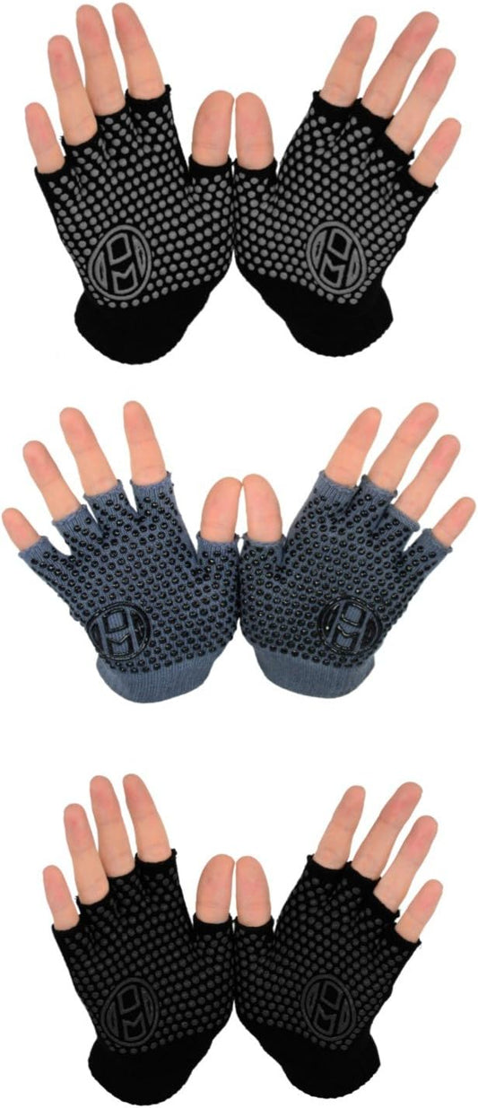 Mato & Hash Yoga Pilates Fingerless Exercise Grip Gloves