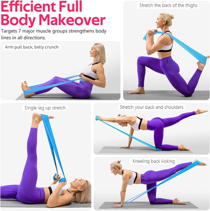 RENRANRING Resistance Bands for Working Out, Exercise Bands for Physical Therapy, Stretch, Recovery, Pilates, Rehab, Strength Training and Yoga Starter Set