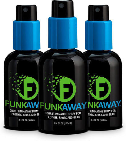 FunkAway Odor Eliminating Spray for Shoes, Skates, Work Boots & More, 8 oz., 4 Pack, Extreme Odor Eliminator, Perfect for Stinky Stuff You Can't Put in the Wash