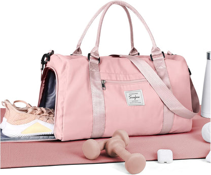 Gym Bag Womens Mens with Shoes Compartment and Wet Pocket Travel Duffel Bag for Women for Plane Sport Gym Tote Bags Swimming Yoga Waterproof Weekend Overnight Carry on Bag Hospital Holdalls - Colors A