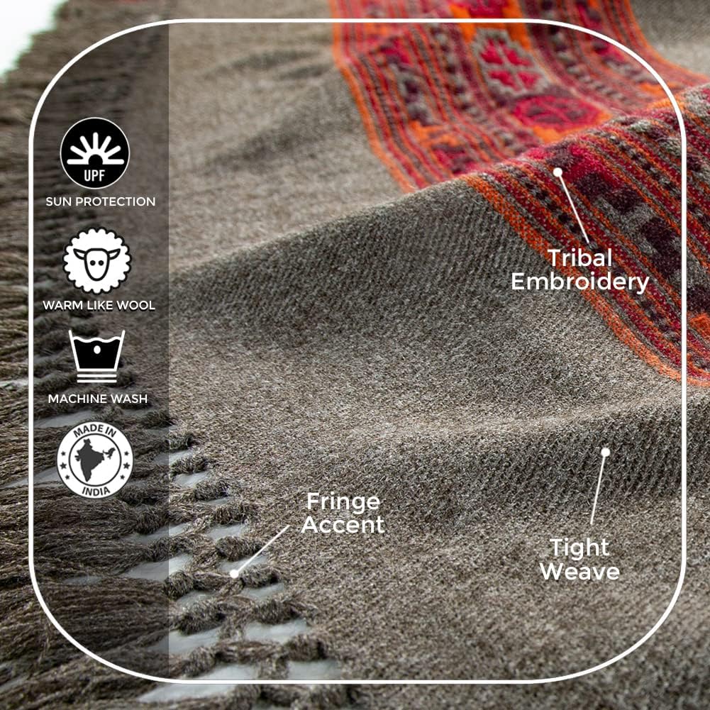 Meditation Shawl or Blanket, Exotic Shawl/Wrap, Oversize Scarf or Stole. Unisex