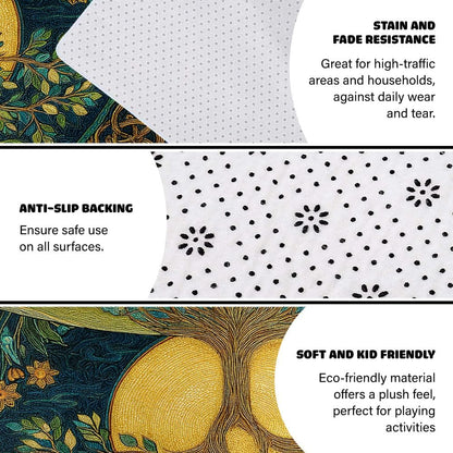 Tree of Life Area Rug – Bohemian Mandala Carpet for Living Room, Bedroom, Meditation Space, Yoga, Spiritual Home Décor – Large Soft Floor Mat for Indoor Decoration (TOL08)
