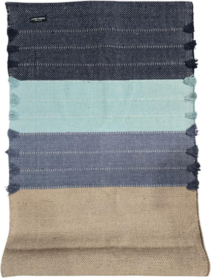 Indian Handmade100 % Organic Anti Skid Multi Colour Cotton Yoga Mat - Eco-Friendly Hand-Woven Rug - Non-Slip & Thick (24”x72”x5mm) for Hot yoga & Everyday Fitness at Home - Comfortable & Foldable Extra-Long Mat