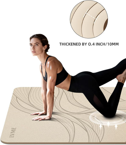 Large Yoga Mat (75.5"x47.6"x0.4"）Extra Wide & Thick 10mm, Non-Slip Exercise Mat, High-Density TPE Mat for Yoga Pilates & Home Gym Workouts